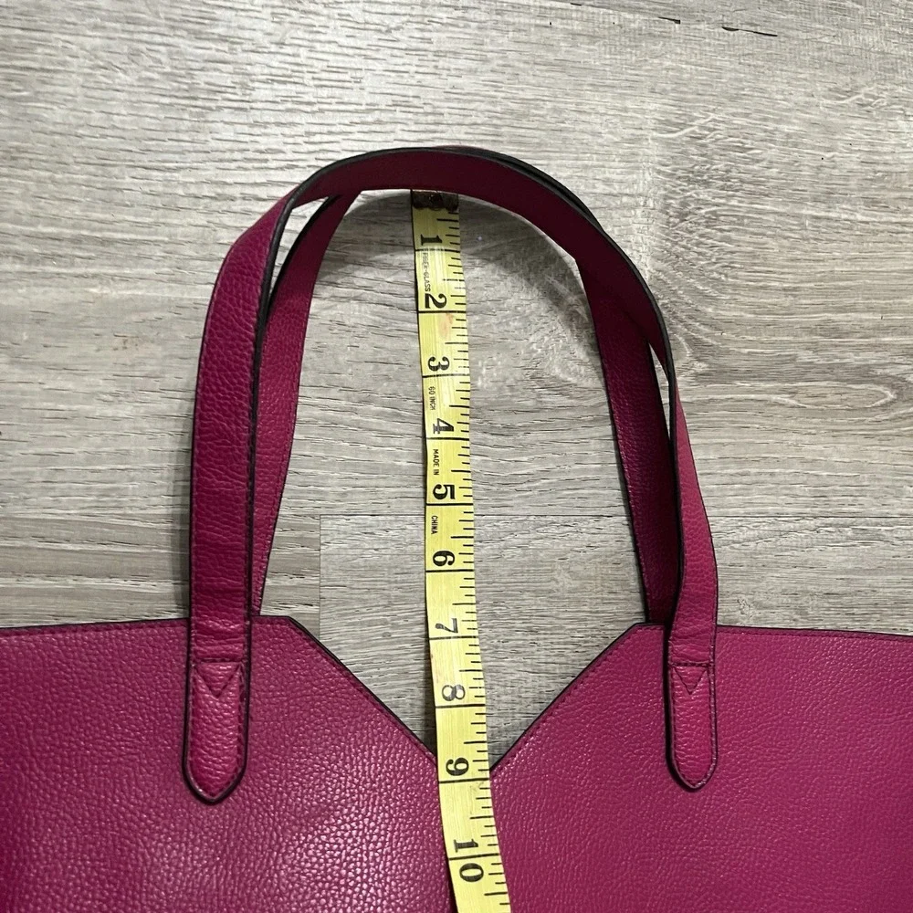 NEIMAN MARCUS Shoulder Tote Purse Bag Vegan Leather Pink Fuchsia